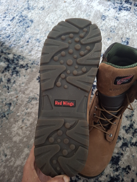 Red Wing Shoes tan brown leather King Toe tongue patch boots main image 7